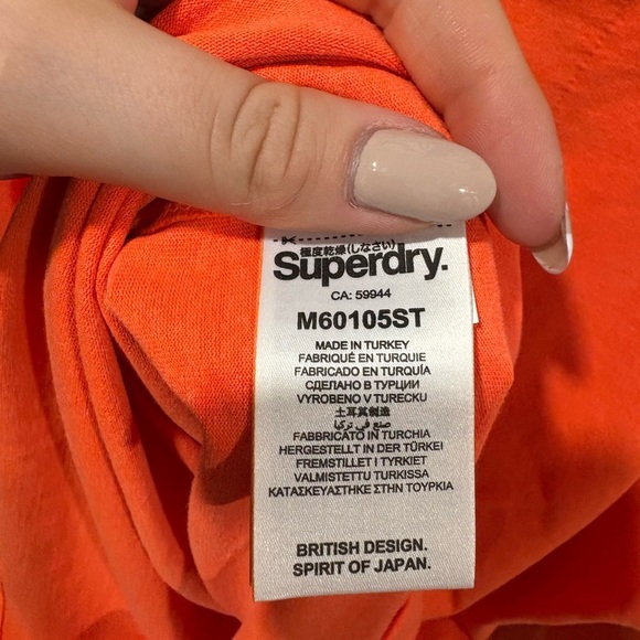 NWOT-Mens Superdry Vintage Logo Authentic Fade Long Sleeve T-Shirt - Orange - Picture 7 of 9